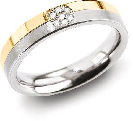 Boccia Titanium Úžasný prsten z titanu s diamanty 0129-06 60 mm