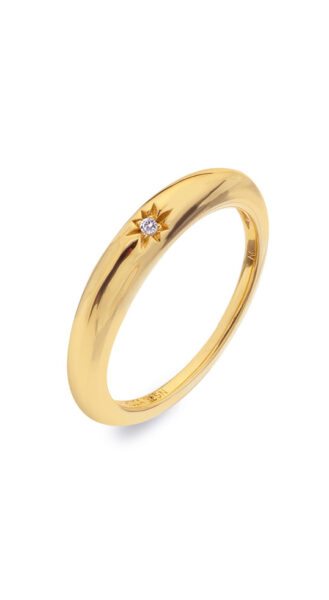 Hot Diamonds Jemný pozlacený prsten s diamantem Jac Jossa Soul DR227 56 mm