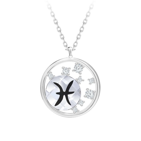 Preciosa Stříbrný náhrdelník s českým křišťálem Ryby Sparkling Zodiac 6150 83 (řetízek