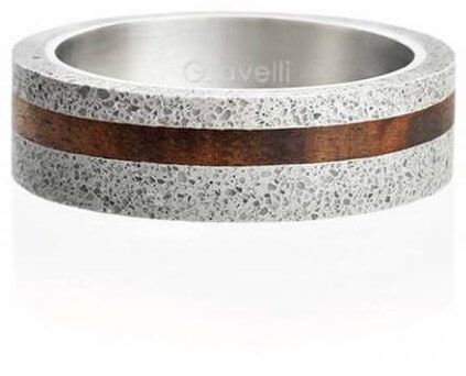 Gravelli Betonový prsten šedý Simple Wood GJRUWOG001 56 mm