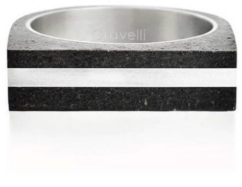 Gravelli Betonový prsten antracitový Stamp Steel GJRUSSA004 50 mm