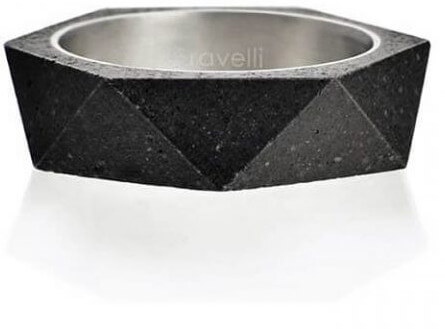 Gravelli Betonový prsten antracitový Cubist GJRUSSA005 66 mm