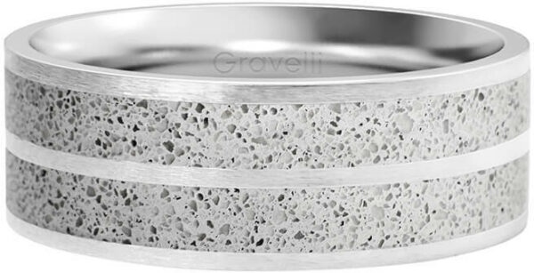 Gravelli Betonový prsten Fusion Double line ocelová/šedá GJRWSSG112 56 mm