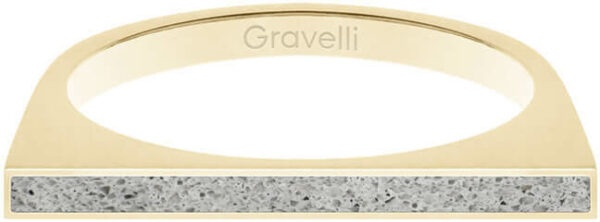 Gravelli Ocelový prsten s betonem One Side zlatá/šedá GJRWYGG121 56 mm