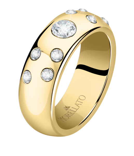 Morellato Luxusní pozlacený prsten s krystaly Poetica SAUZ380 56 mm