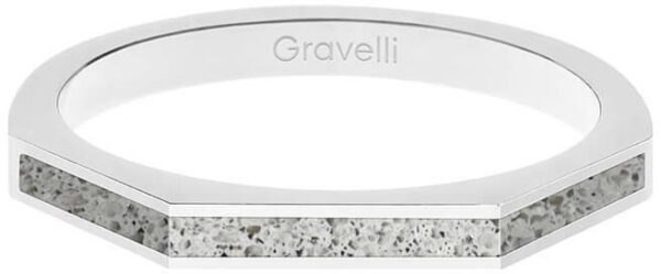 Gravelli Ocelový prsten s betonem Three Side ocelová/šedá GJRWSSG123 53 mm