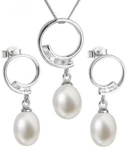 Evolution Group Luxusní stříbrná souprava s pravými perlami Pavona 29030.1 (náušnice