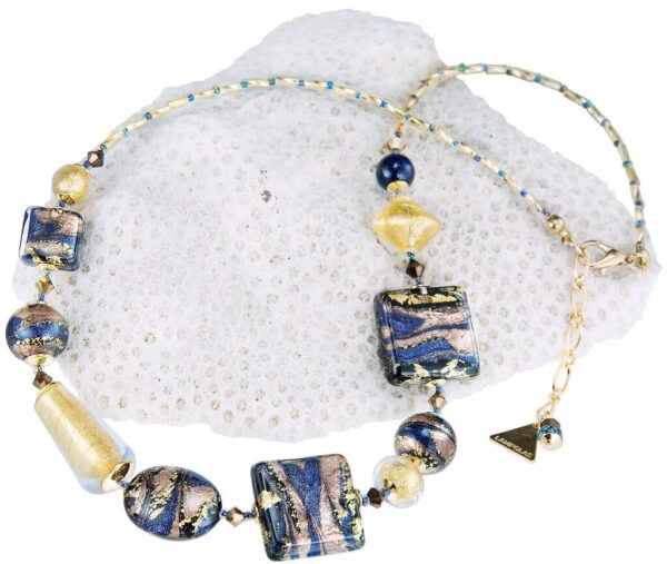 Lampglas Honosný náhrdelník Egyptian Goddess s 24karátovým zlatem v perlách Lampglas NRO4