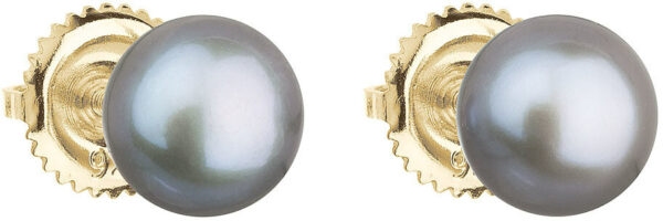 Evolution Group Zlaté náušnice pecky s pravými perlami Pavona 921004.3 - GREY