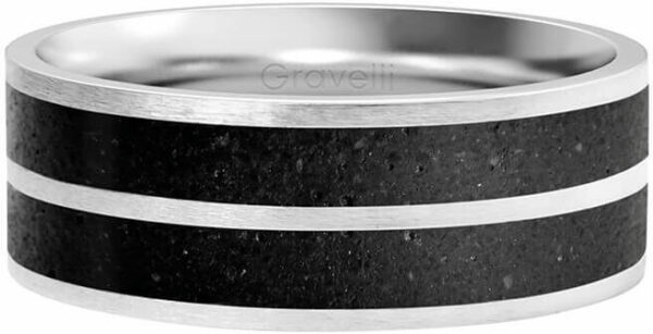 Gravelli Betonový prsten Fusion Double line ocelová/antracitová GJRWSSA112 53 mm