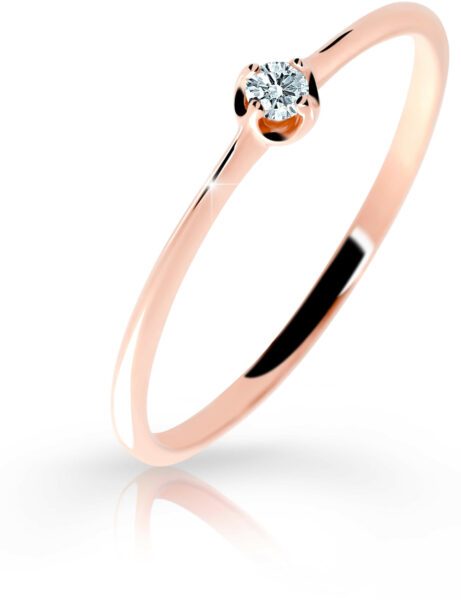 Cutie Diamonds Jemný prsten z růžového zlata s briliantem DZ6729-2931-00-X-4 61 mm