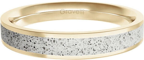 Gravelli Prsten s betonem Fusion Thin zlatá/šedá GJRWYGG101 50 mm