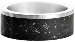 Gravelli Stylový betonový prsten Edge Fragments Edition ocelová/atracitová GJRUFSA002 50 mm