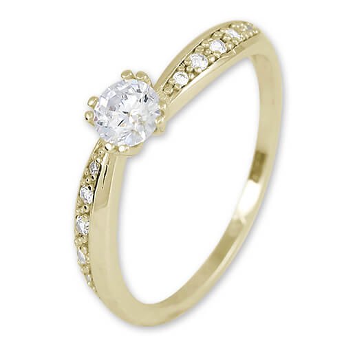 Brilio Zlatý prsten s krystaly 229 001 00830 00 56 mm