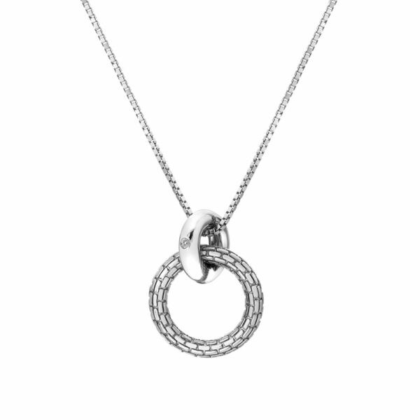 Hot Diamonds Moderní stříbrný náhrdelník s diamantem Woven DP866 (řetízek