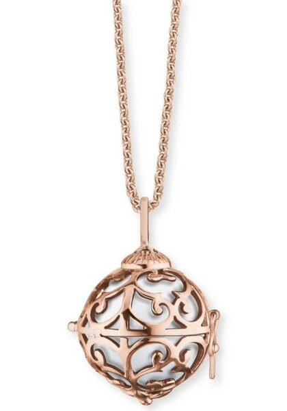 Engelsrufer Růžové pozlacený náhrdelník Andělský zvonek s bílou rolničkou ERN-ER-01-XS-R