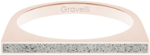 Gravelli Ocelový prsten s betonem One Side bronzová/šedá GJRWRGG121 56 mm