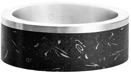Gravelli Stylový betonový prsten Edge Fragments Edition ocelová/atracitová GJRUFSA002 66 mm