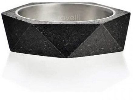 Gravelli Betonový prsten antracitový Cubist GJRUSSA005 56 mm