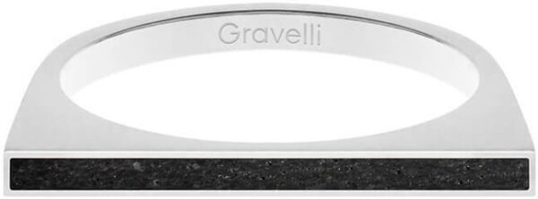 Gravelli Ocelový prsten s betonem One Side ocelová/antracitová GJRWSSA121 53 mm