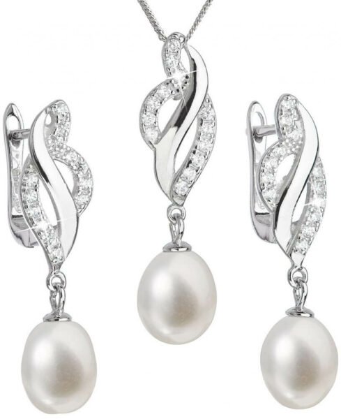 Evolution Group Luxusní stříbrná souprava s pravými perlami Pavona 29021.1 (náušnice