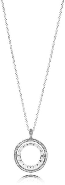 Pandora Luxusní stříbrný náhrdelník s oboustranným přívěskem 397410CZ-60 (řetízek