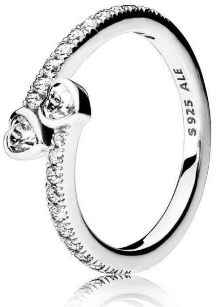 Pandora Stříbrný třpytivý prsten 191023CZ 56 mm