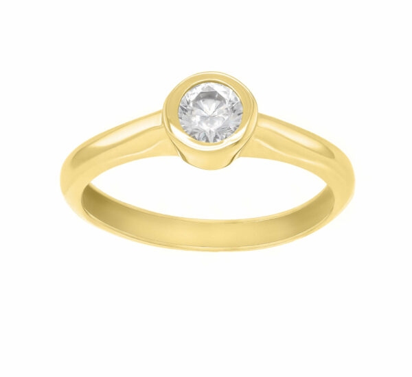 Brilio Půvabný prsten ze žlutého zlata se zirkonem SR042YAU 52 mm