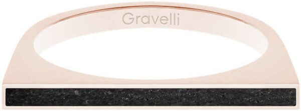 Gravelli Ocelový prsten s betonem One Side bronzová/antracitová GJRWRGA121 56 mm