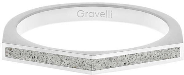 Gravelli Ocelový prsten s betonem Two Side ocelová/šedá GJRWSSG122 56 mm