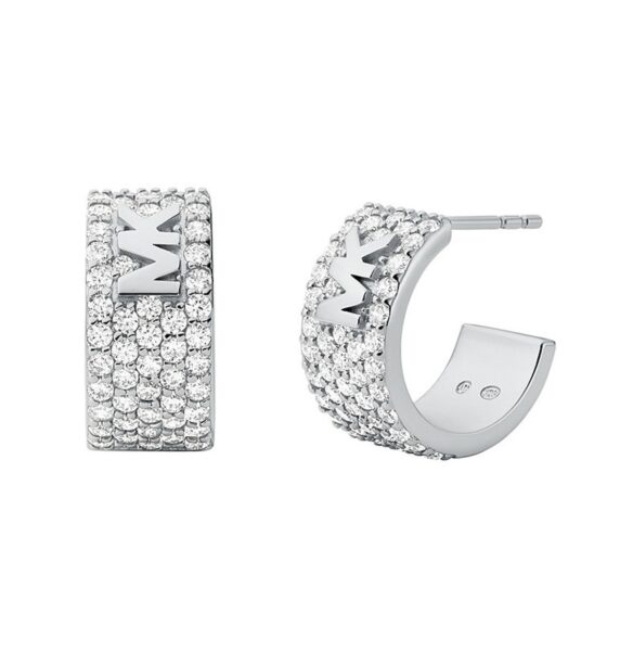 Michael Kors Luxusní stříbrné náušnice kruhy se zirkony Premium MKC1553AN040