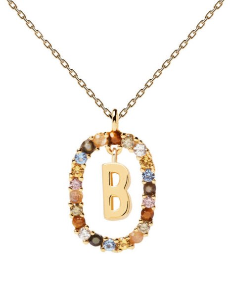 PDPAOLA Krásný pozlacený náhrdelník písmeno "B" LETTERS CO01-261-U (řetízek