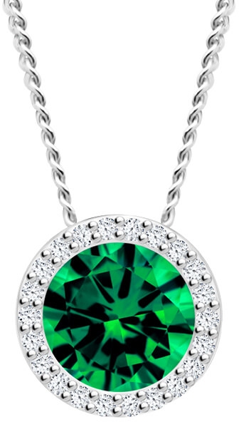 Preciosa Stříbrný náhrdelník Lynx Emerald 5268 66 (řetízek