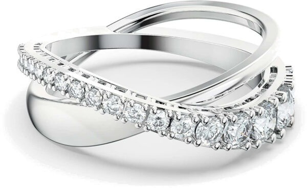 Swarovski Třpytivý dvojitý prsten TWIST 5572716 55 mm
