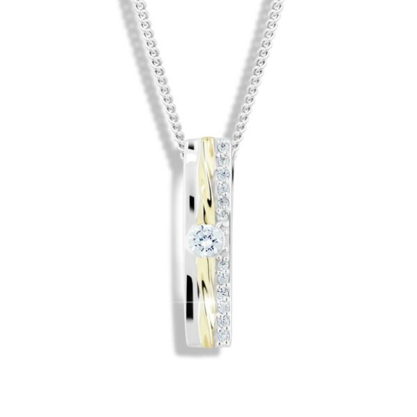 Modesi Bicolor stříbrný náhrdelník se zirkony M46025 (řetízek