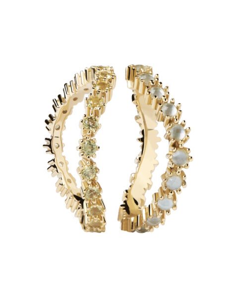 PDPAOLA Půvabný set pozlacených prstenů ze stříbra KARA Gold AN01-640 52 mm