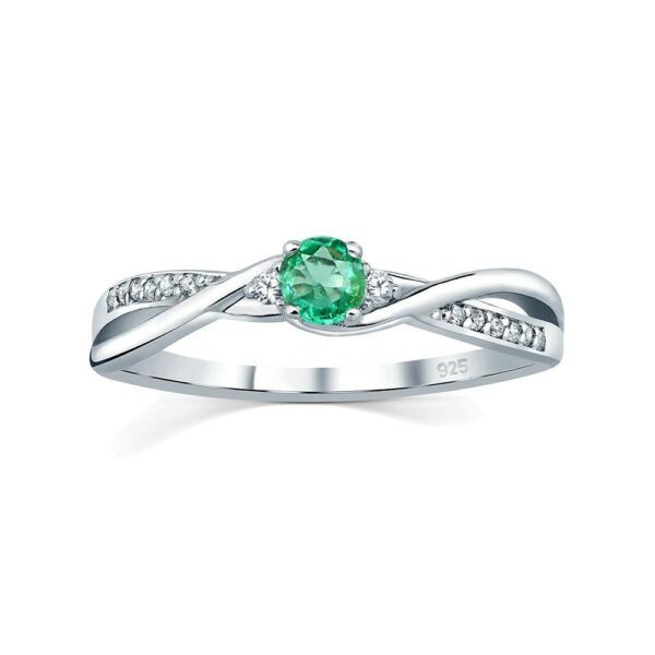 Silvego Stříbrný prsten s pravým přírodním smaragdem JJJR1100ER 53 mm