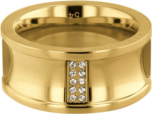 Tommy Hilfiger Luxusní pozlacený prsten s krystaly TH2780036 56 mm