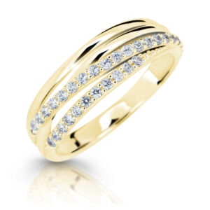 Cutie Jewellery Třpytivý prsten ze žlutého zlata Z6716-3352-10-X-1 50 mm