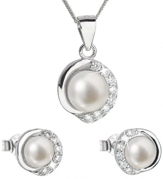 Evolution Group Luxusní stříbrná souprava s pravými perlami Pavona 29022.1 (náušnice