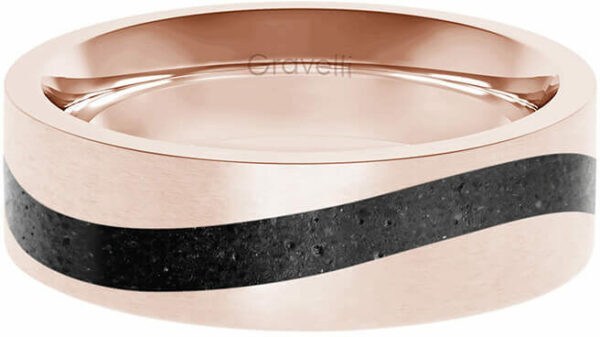 Gravelli Betonový prsten Curve bronzová/antracitová GJRWRGA113 50 mm