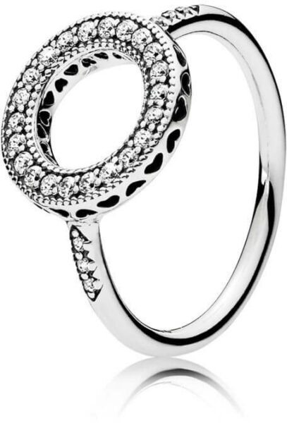 Pandora Stříbrný třpytivý prsten 191039CZ 56 mm