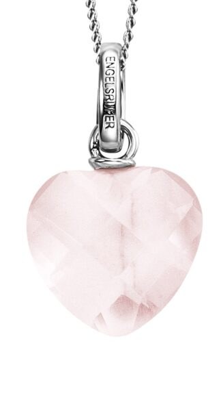 Engelsrufer Romantický stříbrný náhrdelník s růženínem ERN-HEART-RQ (řetízek