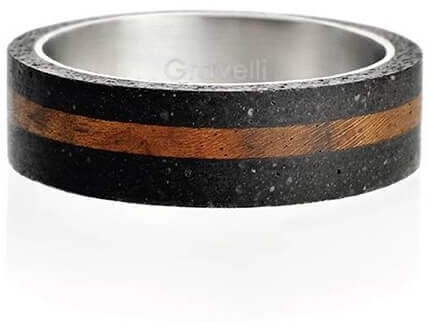 Gravelli Betonový prsten antracitový Simple Wood GJRUWOA001 47 mm