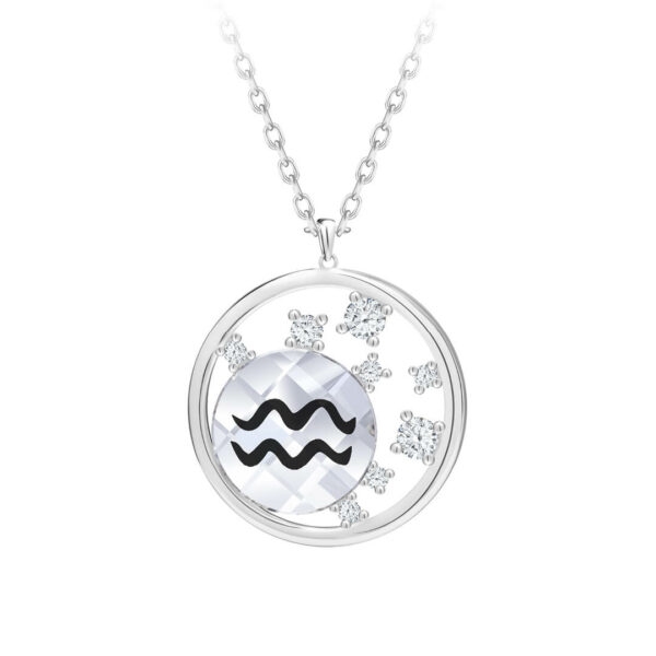 Preciosa Stříbrný náhrdelník s českým křišťálem Vodnář Sparkling Zodiac 6150 82 (řetízek
