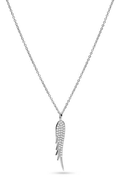 Fossil Něžný stříbrný náhrdelník s krystaly Andělské křídlo JFS00535040 (řetízek