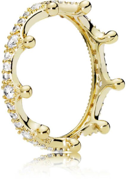 Pandora Překrásný pozlacený prsten Začarovaná koruna Shine 168654C01 52 mm