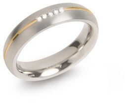 Boccia Titanium Pozlacený titanový snubní prsten s diamanty 0130-04 53 mm