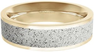 Gravelli Prsten s betonem Fusion Bold zlatá/šedá GJRWYGG111 66 mm