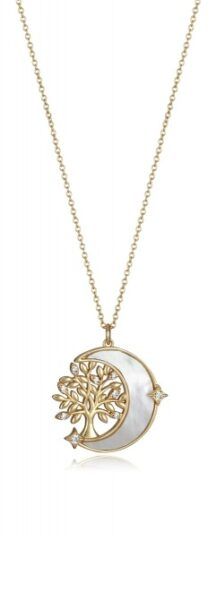 Viceroy Stylový pozlacený náhrdelník s měsícem a stromem života Trend 13002C100-90